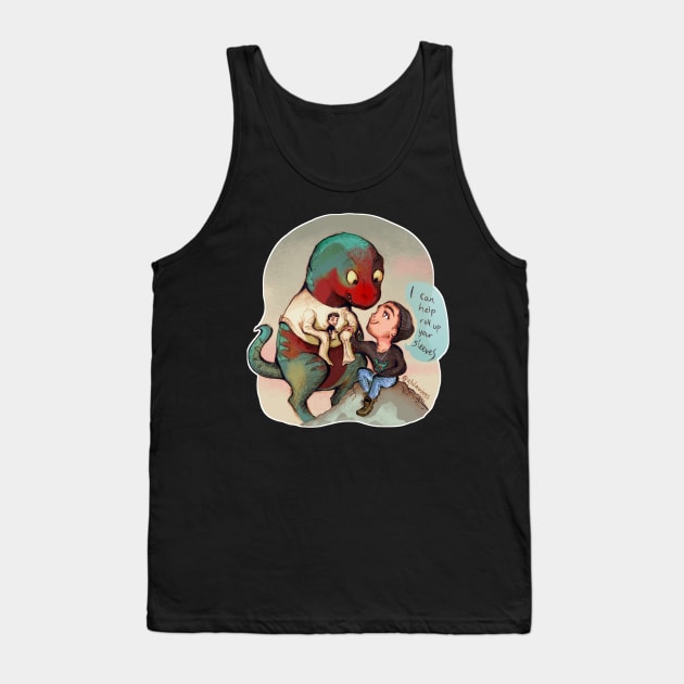 Dino Friend Tank Top by alulawings